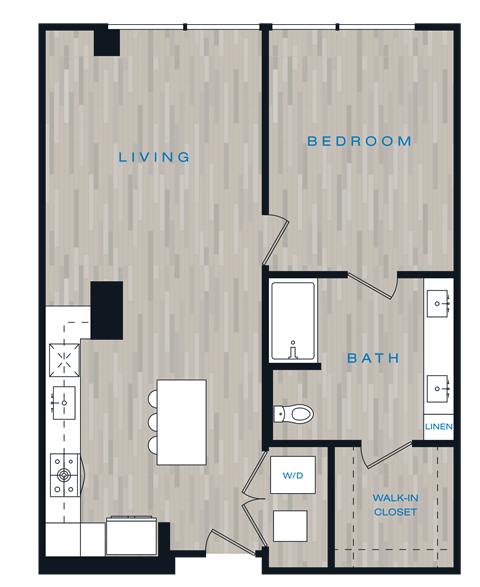 a floor plan of a room with a wood floor